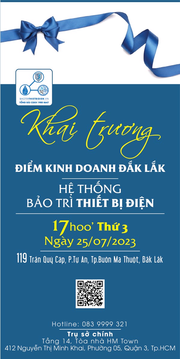 KHAI TRƯƠNG HỆ THỐNG BẢO TRÌ THIẾT BỊ ĐIỆN